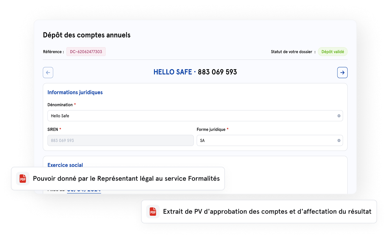 Image d'illustration de l'interface de dépôt des comptes